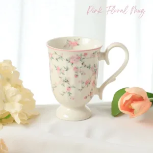 แก้ว Mug รุ่น Pink Floral ลายดอกไม้สีชมพู ขนาดสูง 8 ซม.