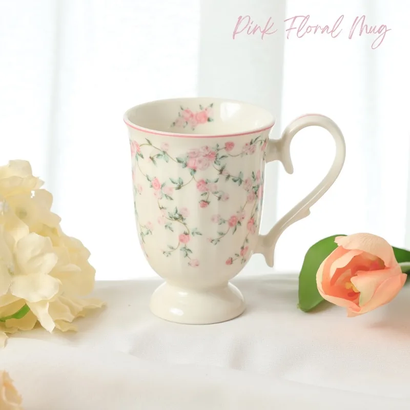 แก้ว Mug รุ่น Pink Floral ลายดอกไม้สีชมพู ขนาดสูง 8 ซม.