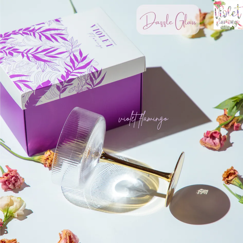 แก้วค็อกเทล รุ่น Dazzle Cocktail Glass แก้วใสก้านทอง แก้วไวน์สุดหรูพร้อมกล่องของขวัญ - Image 4
