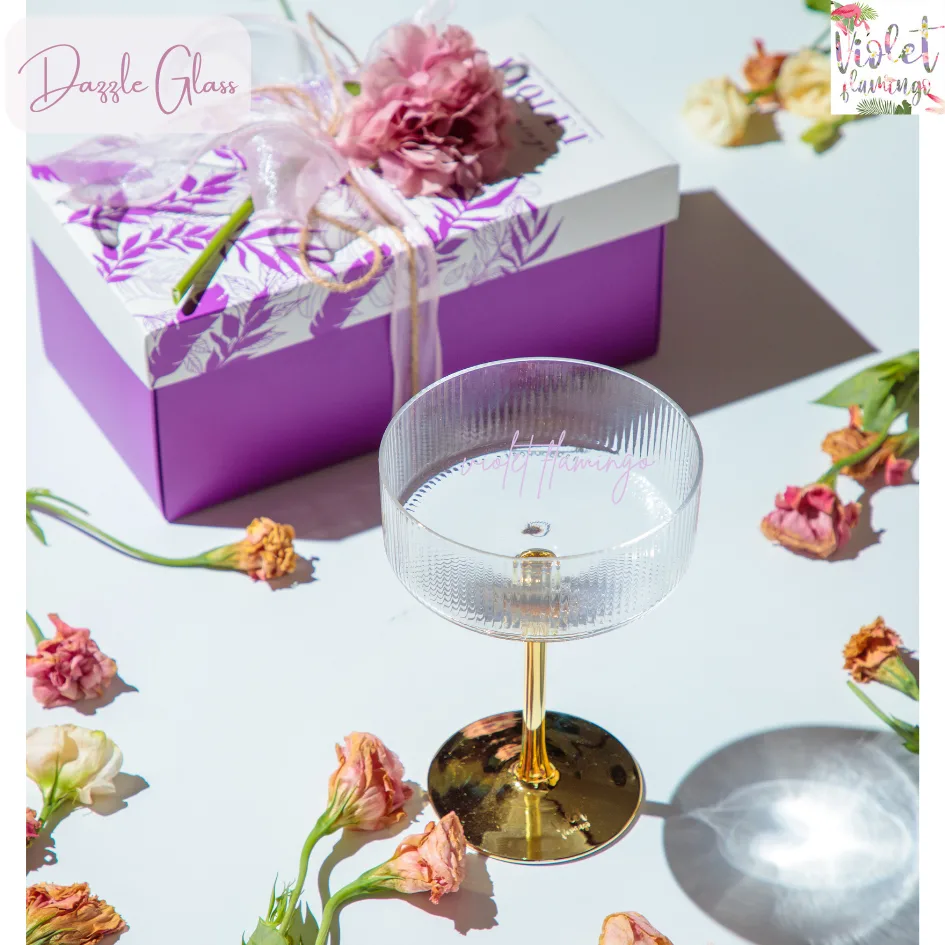 แก้วค็อกเทล รุ่น Dazzle Cocktail Glass แก้วใสก้านทอง แก้วไวน์สุดหรูพร้อมกล่องของขวัญ - Image 6